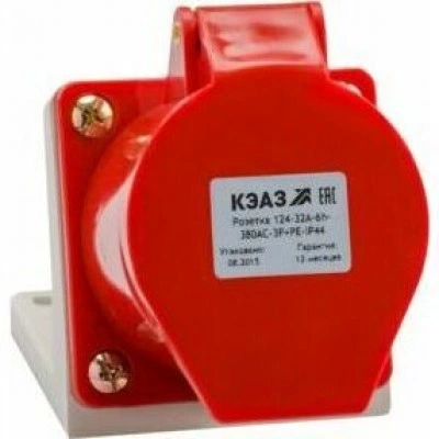 Розетка для монтажа на поверхность 114-16А-6h-380AC-3P+PE-IP44 Розетка для монтажа на поверхность 114-16А-6h-380AC-3P+PE-IP44