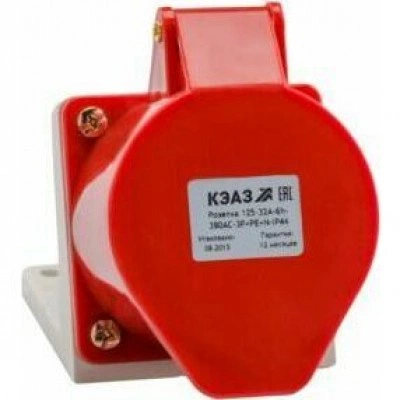 Розетка для монтажа на поверхность 125-32А-6h-380AC-3P+PE+N-IP44 Розетка для монтажа на поверхность 125-32А-6h-380AC-3P+PE+N-IP44