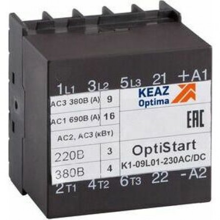 Мини-контактор OptiStart K1-09L10-230AC/DC Мини-контактор OptiStart K1-09L10-230AC/DC