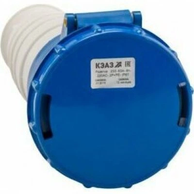 Розетка кабельная 233-63А-6h-220AC-2P+PE-IP67 Розетка кабельная 233-63А-6h-220AC-2P+PE-IP67