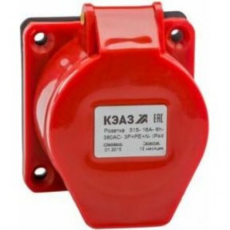 Розетка фланцевая 314-16А-6h-380AC-3P+PE-IP44 Розетка фланцевая 314-16А-6h-380AC-3P+PE-IP44