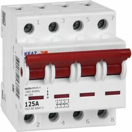 Выключатель нагрузки модульный OptiDin BM63PL-4125-УХЛ3 (ВМ63PL) Выключатель нагрузки модульный OptiDin BM63PL-4125-УХЛ3 (ВМ63PL)