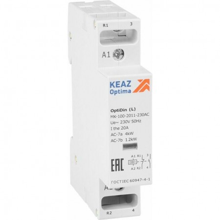 Контактор модульный OptiDin MK-100-2011-230AC (L) Контактор модульный OptiDin MK-100-2011-230AC (L)