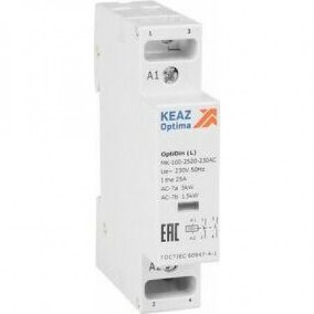 Контактор модульный OptiDin MK-100-2520-230AC (L) Контактор модульный OptiDin MK-100-2520-230AC (L)
