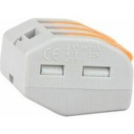 Клемма строительно-монтажная OptiKit СМК 222-413 с рычагом 3 отверстия 0,2-2,5(4,0)мм2