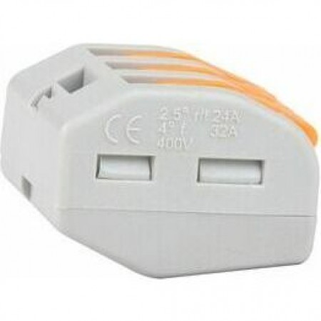 Клемма строительно-монтажная OptiKit СМК 222-413 с рычагом 3 отверстия 0,2-2,5(4,0)мм2 Клемма строительно-монтажная OptiKit СМК 222-413 с рычагом 3 отверстия 0,2-2,5(4,0)мм2