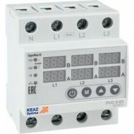 Реле напряжения OptiRel D PVC-3-63 с ЖК-дисплеем и контролем тока 3Ф 63 А
