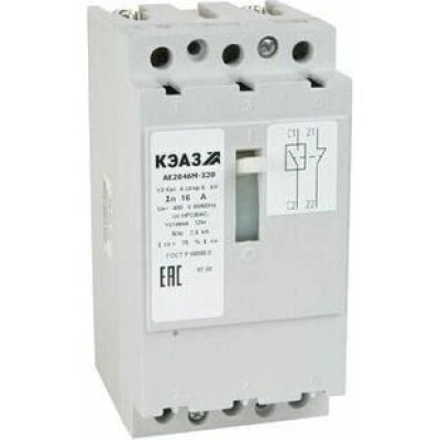Выключатель автоматический АЕ2046М-320-2А-12Iн-400AC-НР220AC/DC-У3-КЭАЗ Выключатель автоматический АЕ2046М-320-2А-12Iн-400AC-НР220AC/DC-У3-КЭАЗ