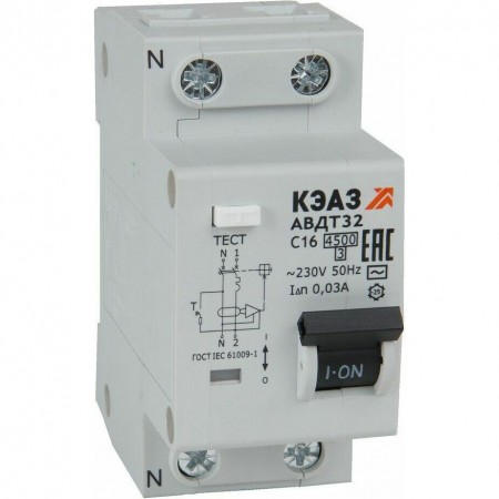 АВДТ с защитой от сверхтоков АВДТ32-22C40-AC-УХЛ4 (2P, C40, 30mA) 4,5кА-КЭАЗ АВДТ с защитой от сверхтоков АВДТ32-22C40-AC-УХЛ4 (2P, C40, 30mA) 4,5кА-КЭАЗ