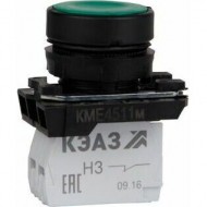 Кнопка КМЕ4501м-зеленый-0но+1нз-цилиндр-IP54-КЭАЗ