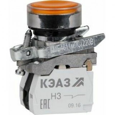 Кнопка КМЕ4611мЛС-24В-желтый-1но+1нз-цилиндр-индикатор-IP65-КЭАЗ Кнопка КМЕ4611мЛС-24В-желтый-1но+1нз-цилиндр-индикатор-IP65-КЭАЗ