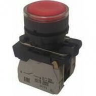 Кнопка КМЕ4511мЛ-220В-красный-1но+1нз-цилиндр-индикатор-IP54-КЭАЗ