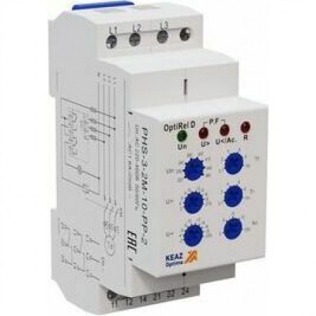 Реле контроля фаз OptiRel D PHS-3-2M-10-PP-2 универсальное 3Ф 2СО Реле контроля фаз OptiRel D PHS-3-2M-10-PP-2 универсальное 3Ф 2СО