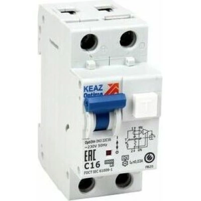 АВДТ с защитой от сверхтоков OptiDin D63-22C32-A-УХЛ4-RR (2P, C32, 30mA)