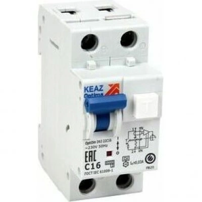 АВДТ с защитой от сверхтоков OptiDin D63-22C16-A-УХЛ4-RR (2P, C16, 30mA) АВДТ с защитой от сверхтоков OptiDin D63-22C16-A-УХЛ4-RR (2P, C16, 30mA)