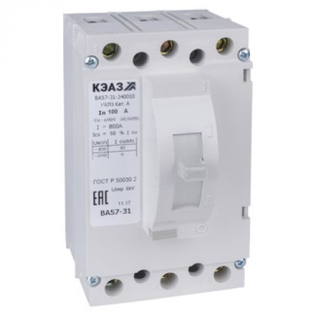 Выключатель автоматический ВА57-31-340010-40А-400-690AC-ОМ4-РЕГ-КЭАЗ Выключатель автоматический ВА57-31-340010-40А-400-690AC-ОМ4-РЕГ-КЭАЗ