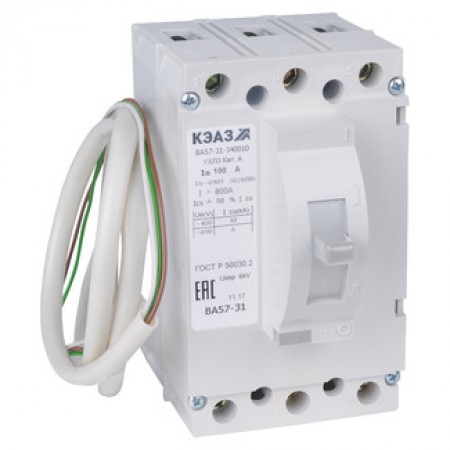 Выключатель автоматический ВА57-31-841110-63А-500-220DC-УХЛ3-КЭАЗ Выключатель автоматический ВА57-31-841110-63А-500-220DC-УХЛ3-КЭАЗ
